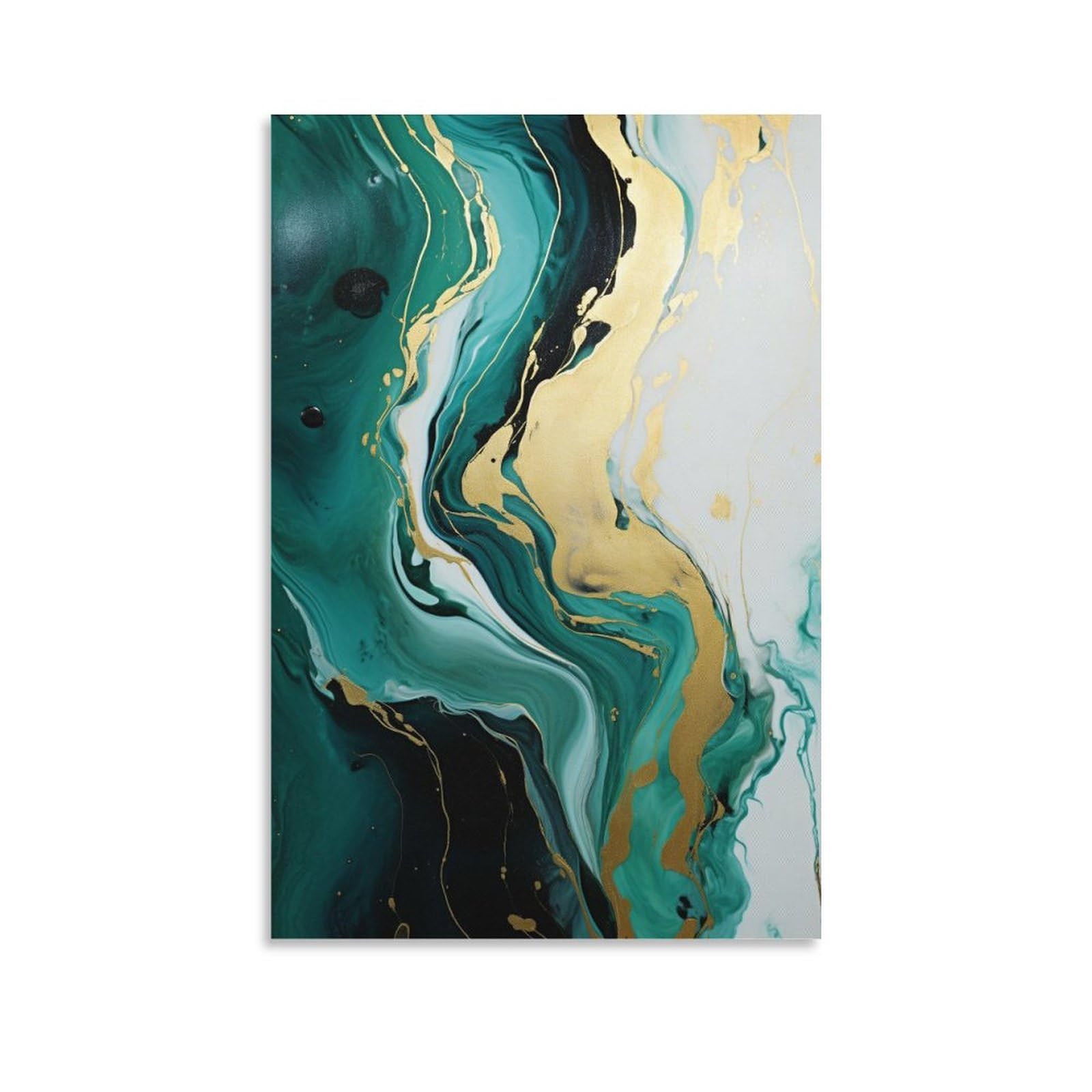 AYAROS Abstract Marble Wall Art Canvas Poster Modern Abstract Dark Green Texture Wall Decor Poster Dormitory Decor Painting Art Unframed 12x18 inch