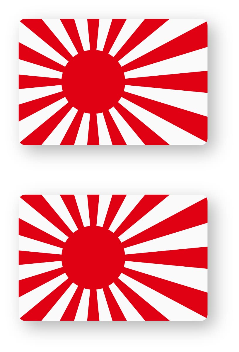 日本の国旗と旭日旗の布製コレクション　凱旋記念　レア物 Amazon.co.jp: 国旗ステッカー(旭日旗) (SS) 2枚組 W45.5×H30.3mm 再帰