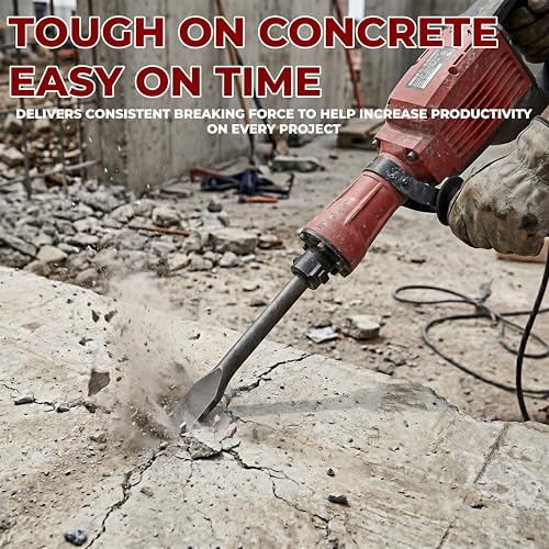 Image of IBELL Breaker Demolition Hammer bit PH65 Flat Chisel width 30mm Length 400 mm for Concrete /Wall Chiselling