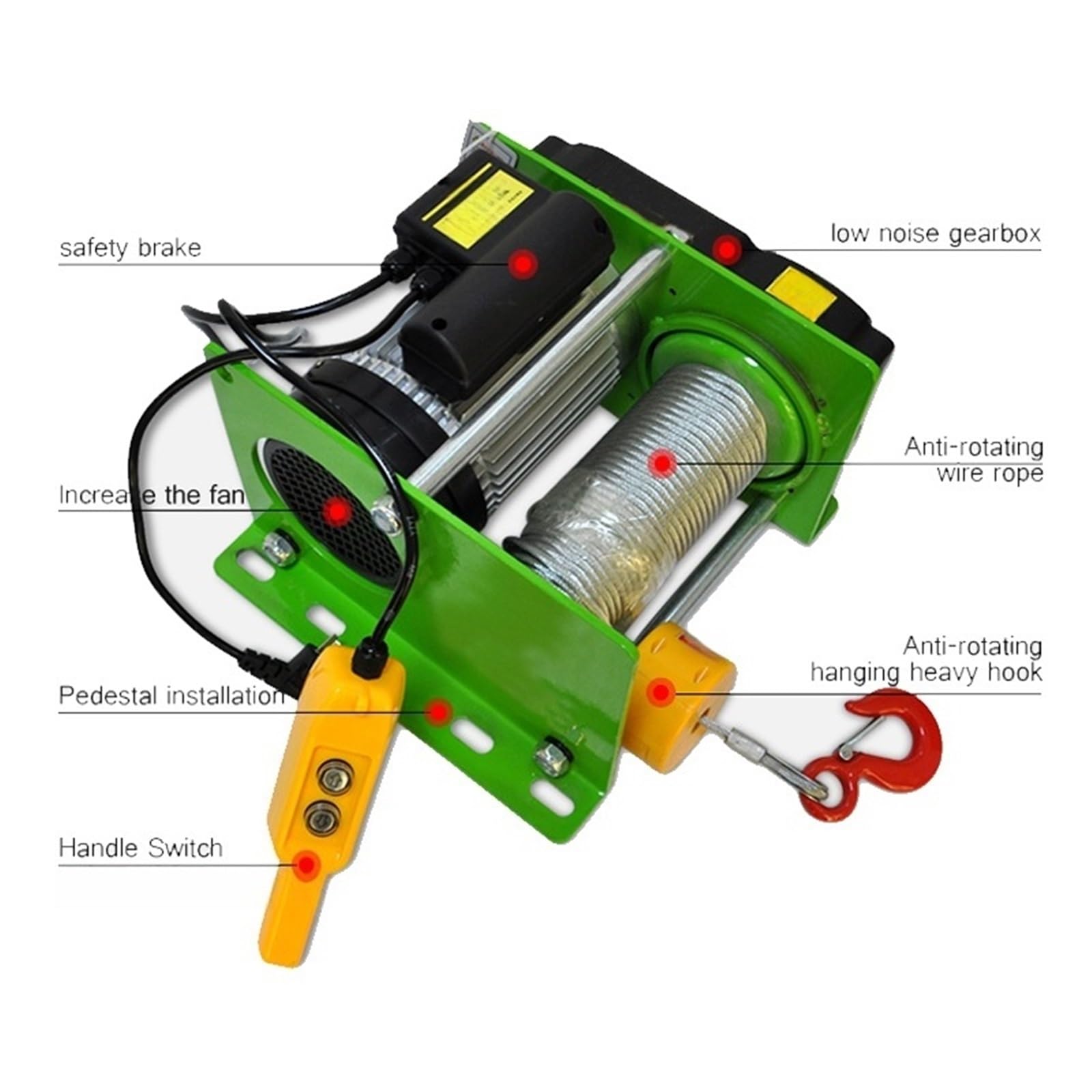 Argano elettrico Mini Paranco Mirco 220v 500-1000kg Verricello Elettrico Da 30 M
