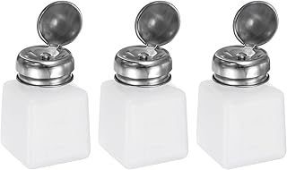 sourcing map Dispensador de alcohol solvente de 3.4 onzas, botella dispensadora de líquido con tapa de acero inoxidable de sellado para limpiador de acetona, removedor de esmalte, color blanco