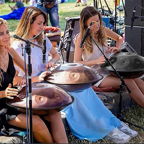 Tamburo a mano in re minore in acciaio con borsa, mazze e supporto per appassionati di musica e artisti