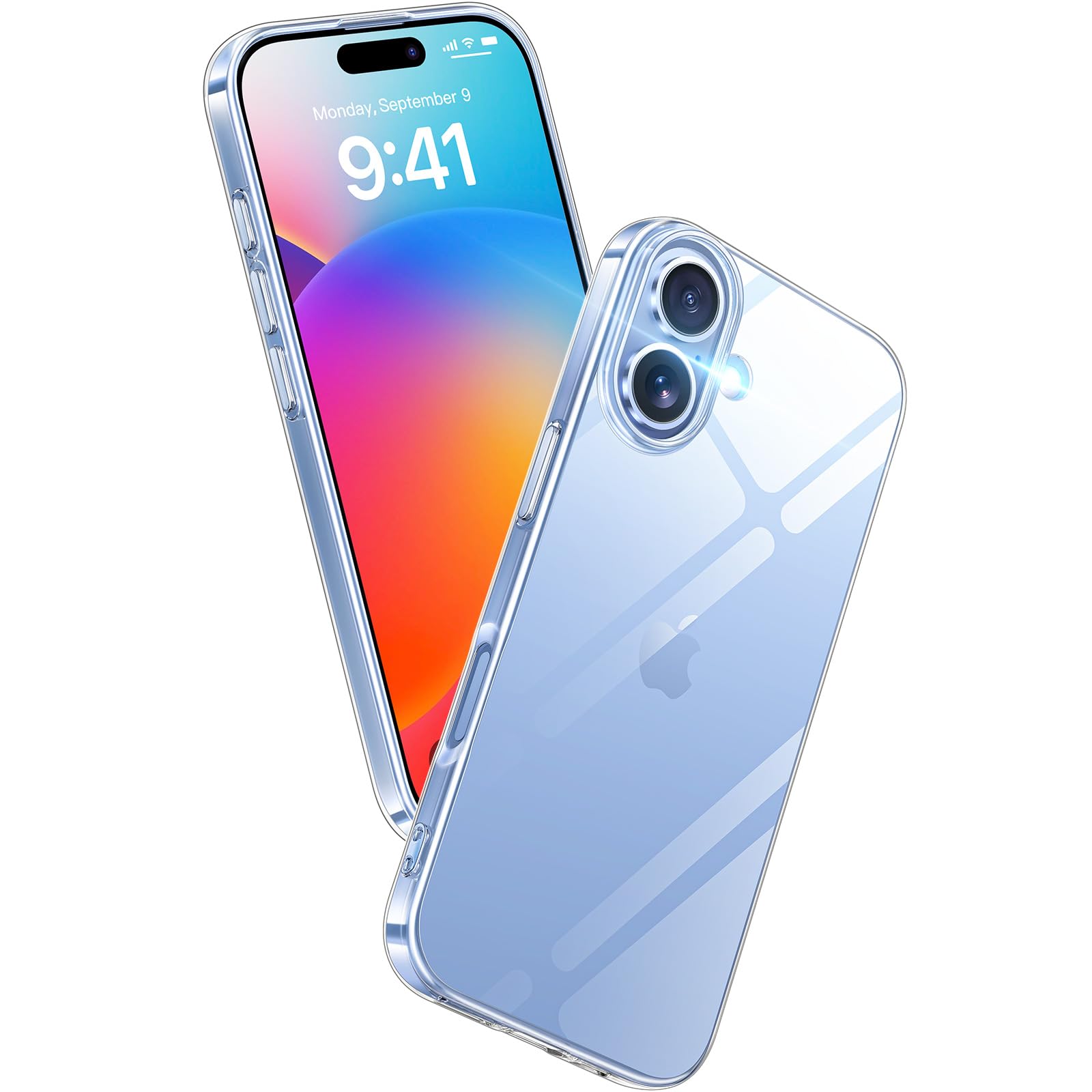 Aunote iPhone 17 ケース クリア 米軍MIL規格 耐衝撃 ストラップホール付き TPU 薄型 軽量 スマホケース 擦り傷防止 ワイヤレス充電対応 あいふおん17ケース