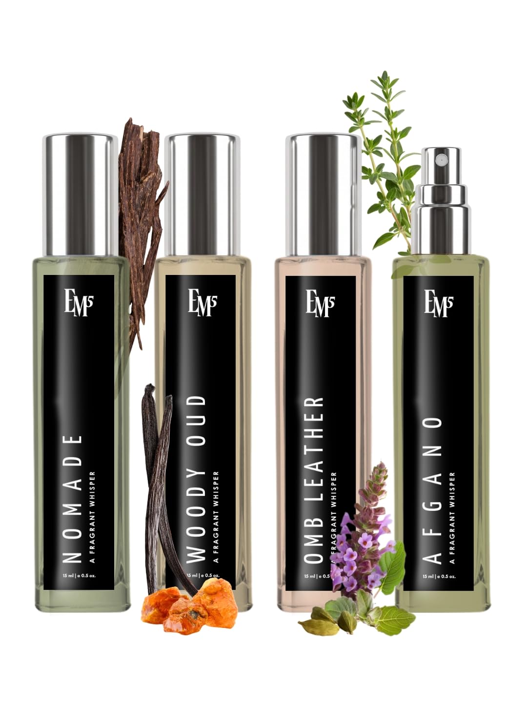 em5 EM5™ Combo Pack of 4 - Premium Masculine Collection for HIM | Eau De Parfum Spray | Gift Set for Men | Compact & Travel Friendly | 15 ml Each-picture-2