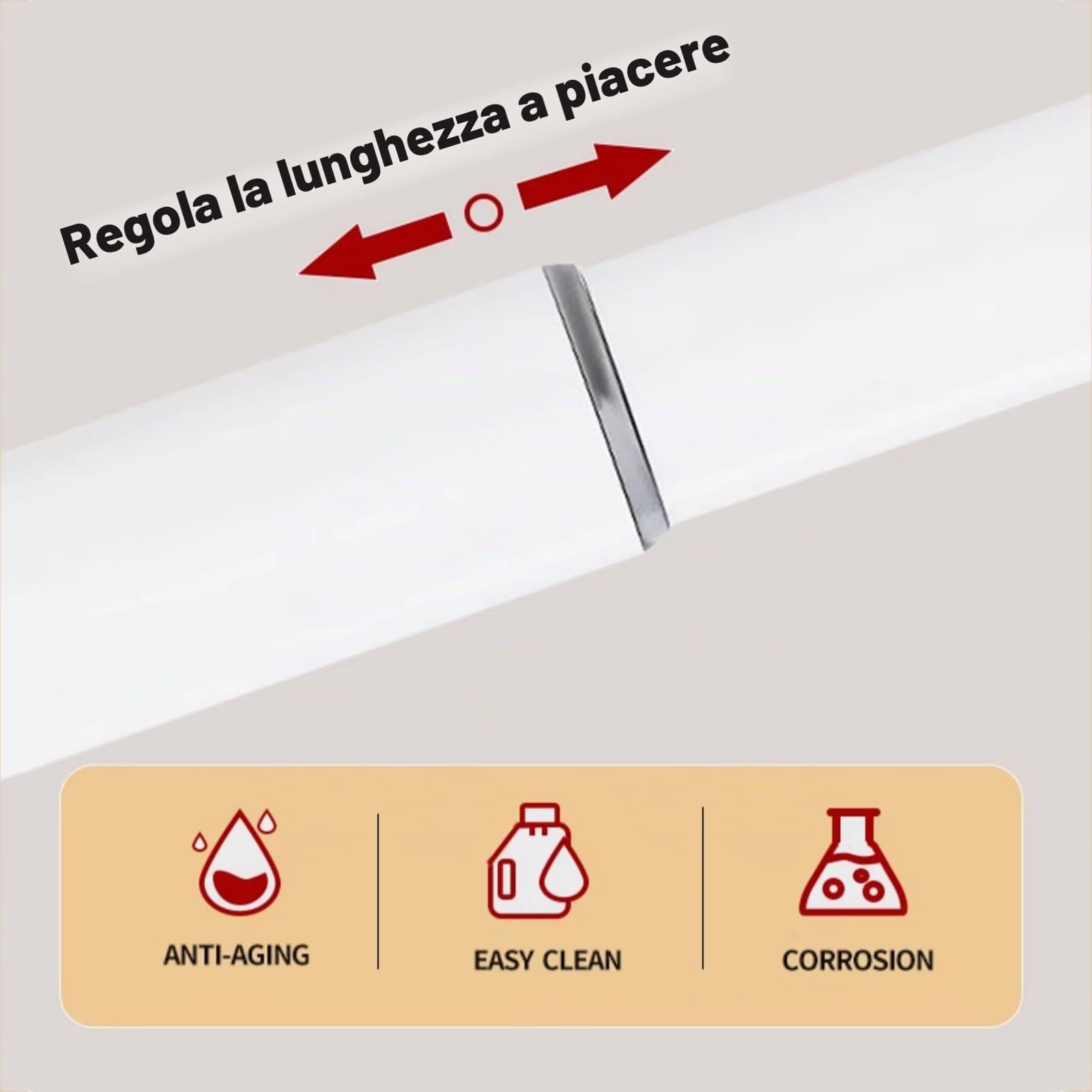 Asta per Tenda Doccia L Forma Regolabile, 90-130x90-130cm Bastone Tenda Doccia Angolare in Acciaio Inox, per Vasca da Bagno Bagno Spogliatoio Armadio, Forata/Senza Foratura, Bianco