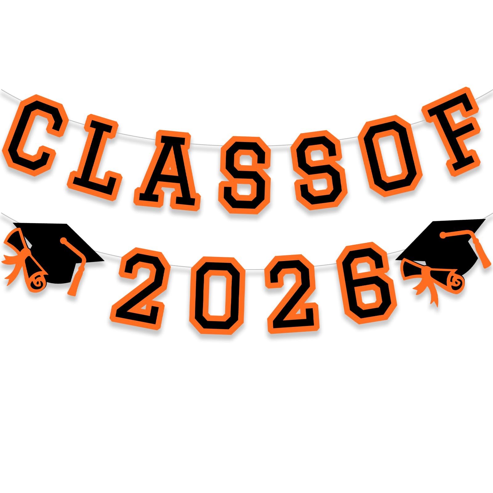 Class of 2026 Graduation Banner University College Grad Garlands Decoration Party Supplies High School Colors Oragne
