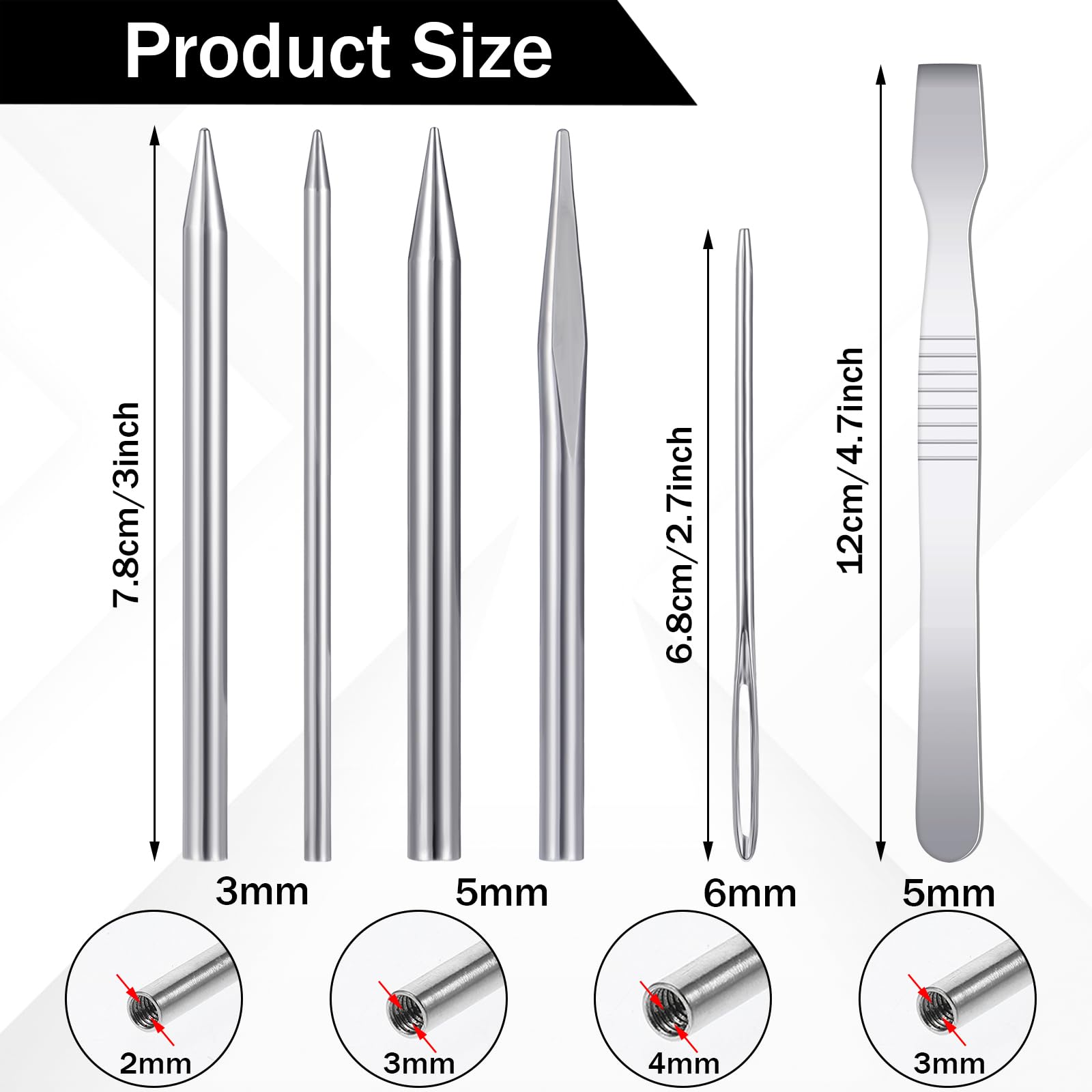 JJUNW 6Pcs Paracord Accessories - Paracord Tools, Jig, Needle, Lacing, Stitching for Leather Work