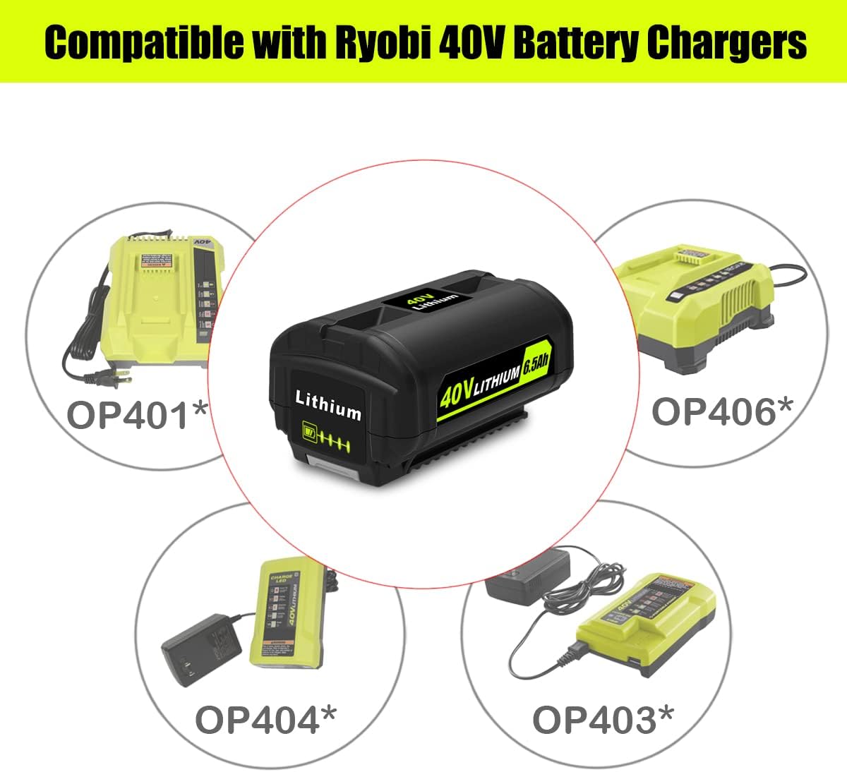 40V Battery for Ryobi 40-Volt Cordless Tools Battery, 40V Battery Capacity Output 6.0Ah