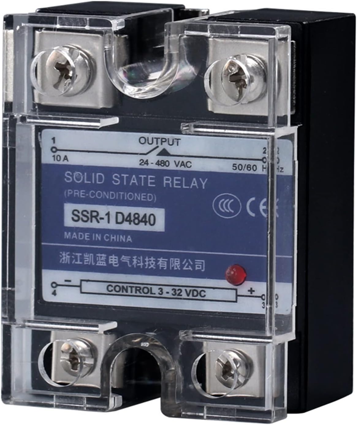 SSR-10DD 25DD 40DD 80A 100A SSR Single Phase DC Control 3-32VDC to 220VDC 600V 10A 25A 40A DD Solid State Relay(60DD)