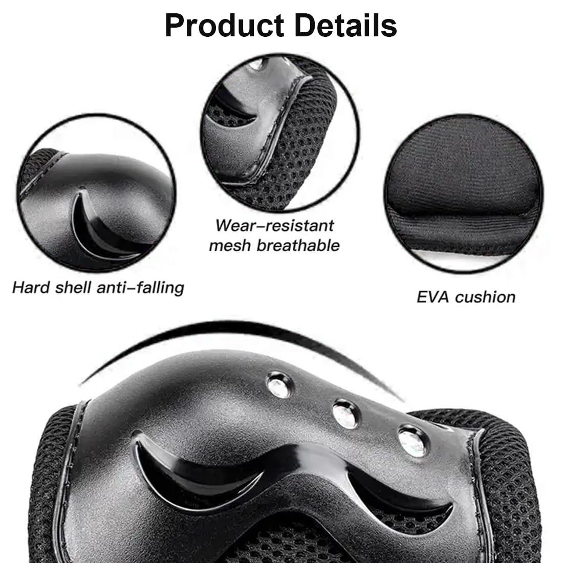 GXGM Ensemble de protection pour patins à roulettes pour enfants de 6 pièces avec genouillères, coudières et protège-poignets pour enfants de 3 à 12 ans, adapté au patinage en plein air et au cyclisme
