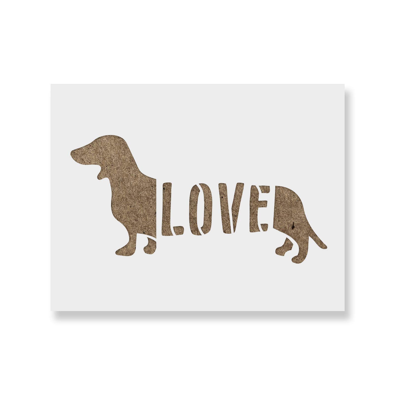 Dachshund Dog Love Stencil - Dog Love Stencils, Art Stencil, Dog Stencil, Puppy Stencil, Dachshund