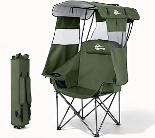 Bolosy Camping Chair with Canopy Beach Chair with Shade