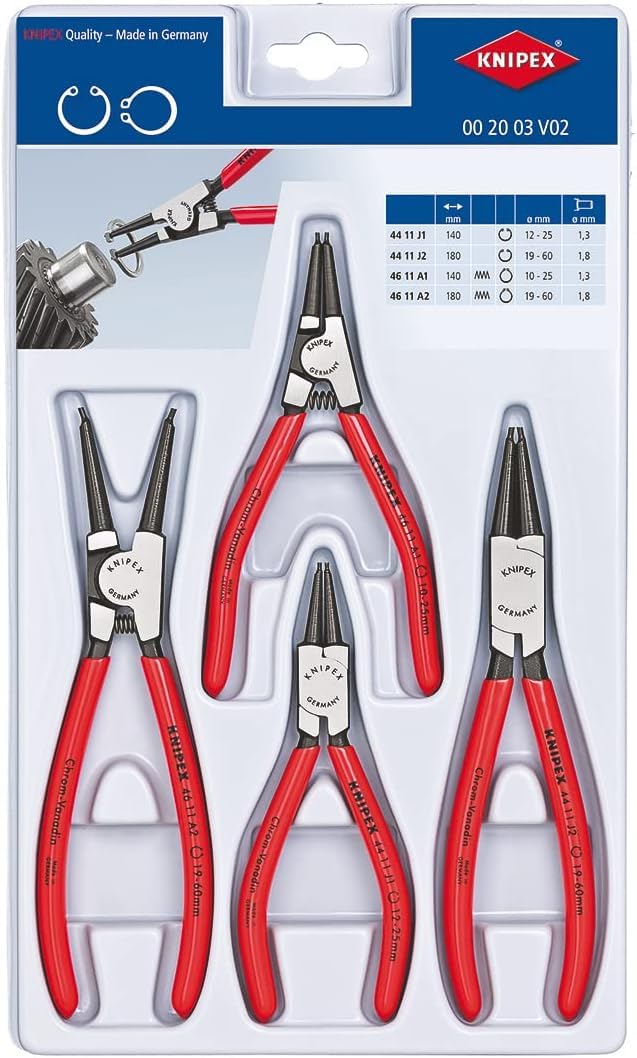 KNIPEX Precisie-borgveertangenset 4-delig, 00 20 03 SB