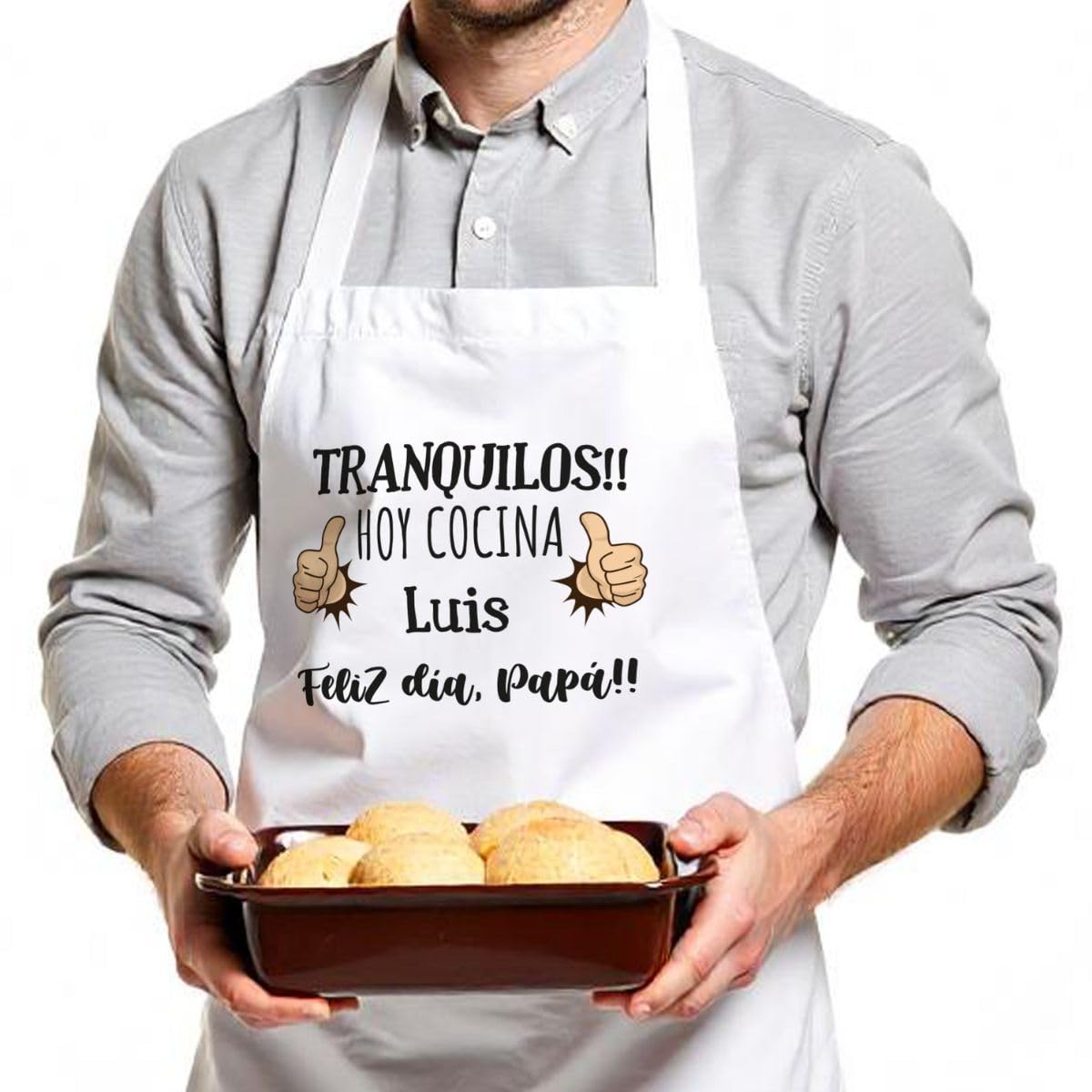 Delantal personalizado para hombres gracioso. Especial cocina personalizado día del Padre. Regalos originales personalizados. frases graciosas chef adulto.
