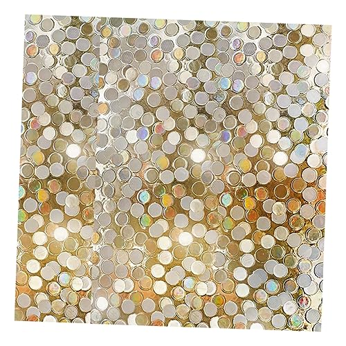 Vinilo decorativo para ventana con diseño de lentejuelas doradas miniatura 1