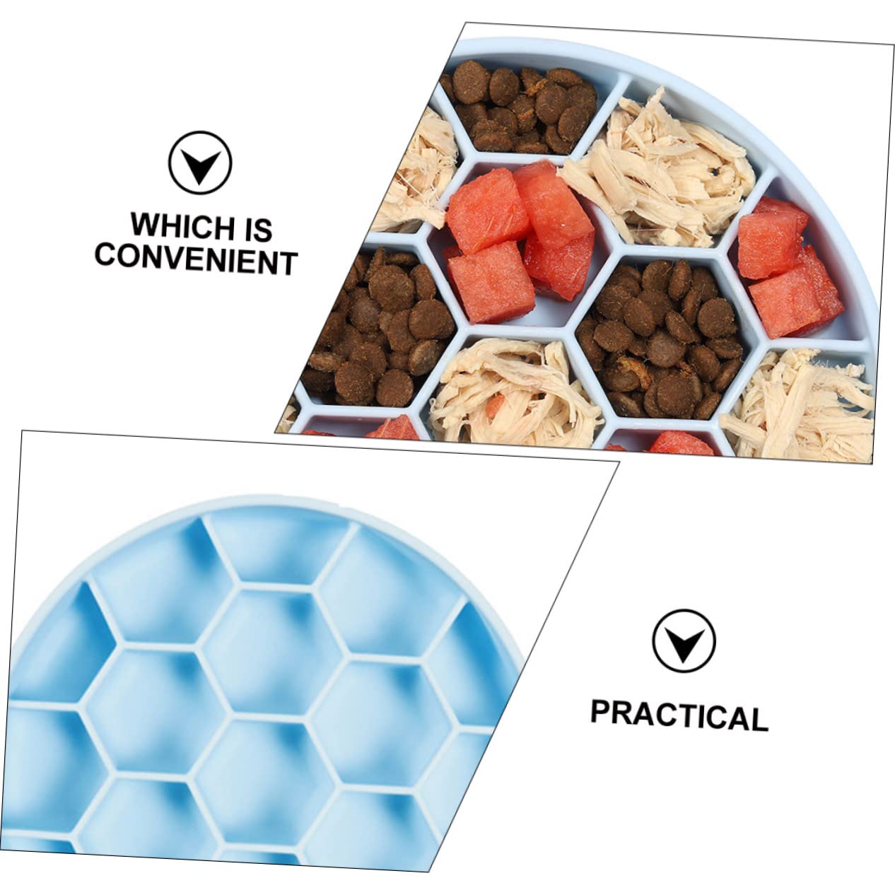 Ciotola per Cani Anti-ingozzamento in Silicone Blu Angoli Arrotondati, Facile da Pulire e Design Unico per Prevenire Rigonfiamento Durante i Pasti