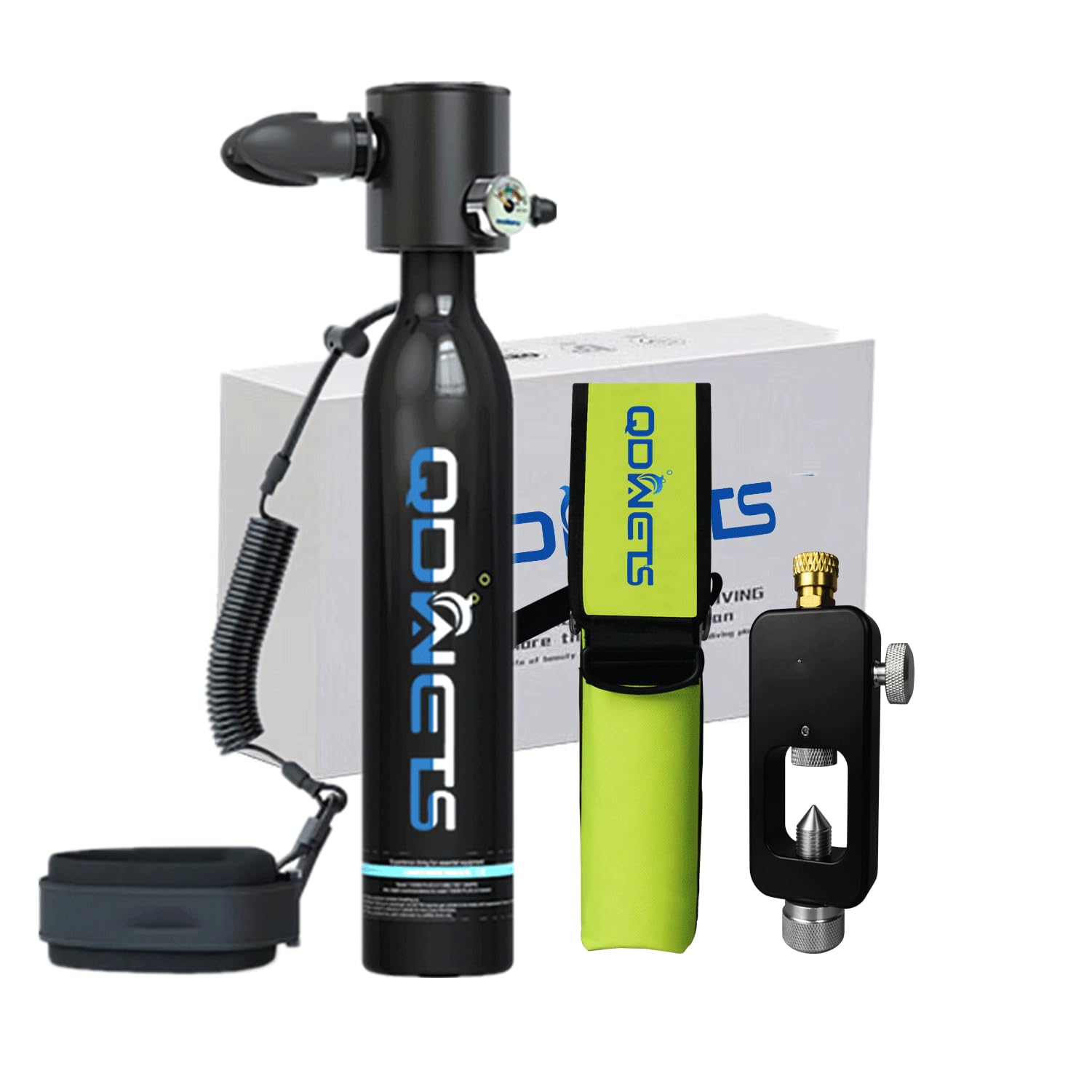 S3000 0.5L Mini Scuba Dive Tank, Marked Reusable Scuba Pony Bottle with 5-10 Minutes of Backup Air. Scuba Diving Tank Equipment, Mini Scuba Dive Cylinder & Scuba Diving Oxygen Tank.(Black)