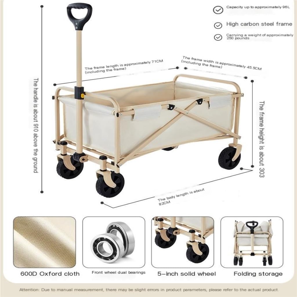 Tragbarer Campinganhänger, Outdoor Camping Tragbarer Park Trolley Klappanhänger Mini Handgezogener Warenkorb