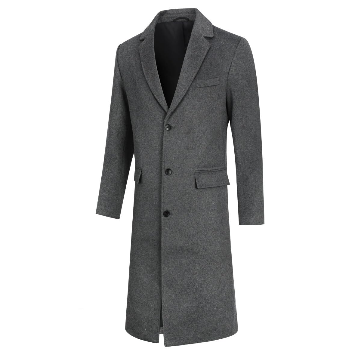 Allthemen Cappotto da Uomo Lungo Invernale Coat In Lana Outerwear Slim Fit Colletto Risvolto Trenchcoat Business