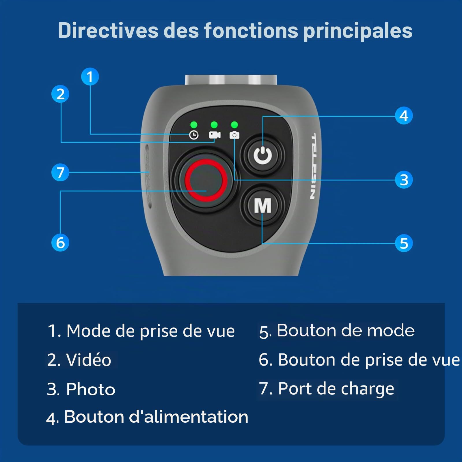 Perche à selfie sous-marine de 33 pouces avec télécommande Bluetooth, étanche et rétractable, pour GoPro Hero 13, 12, 11, 10, 9, convient pour le surf, la plongée avec tuba et la plongée (à