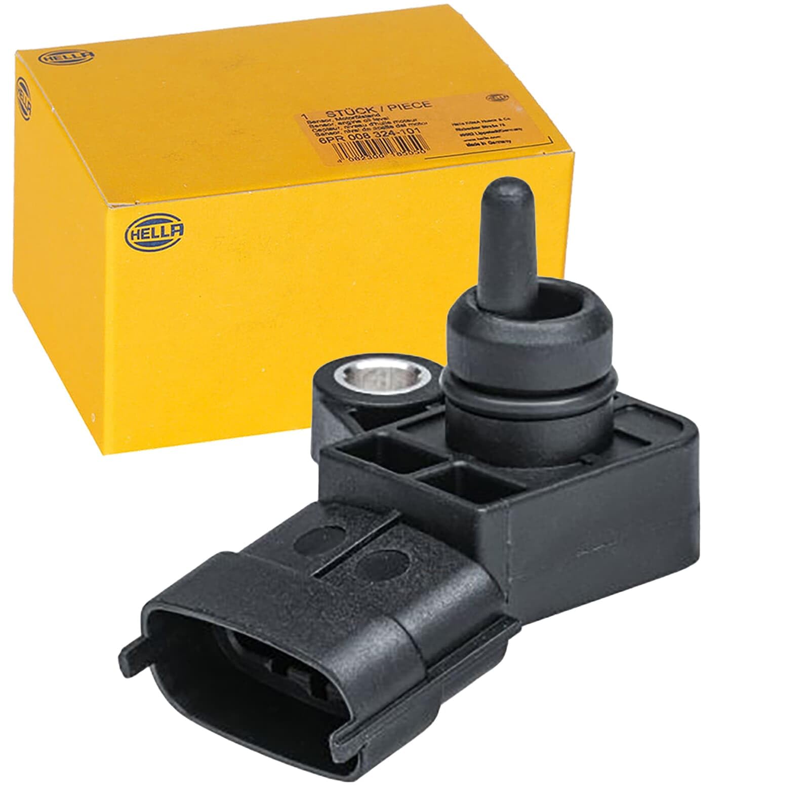 HELLA 6PP 009 403-011 Sensor, intake manifold pressure - 4-pin connector - Bolted - with gasket/seal