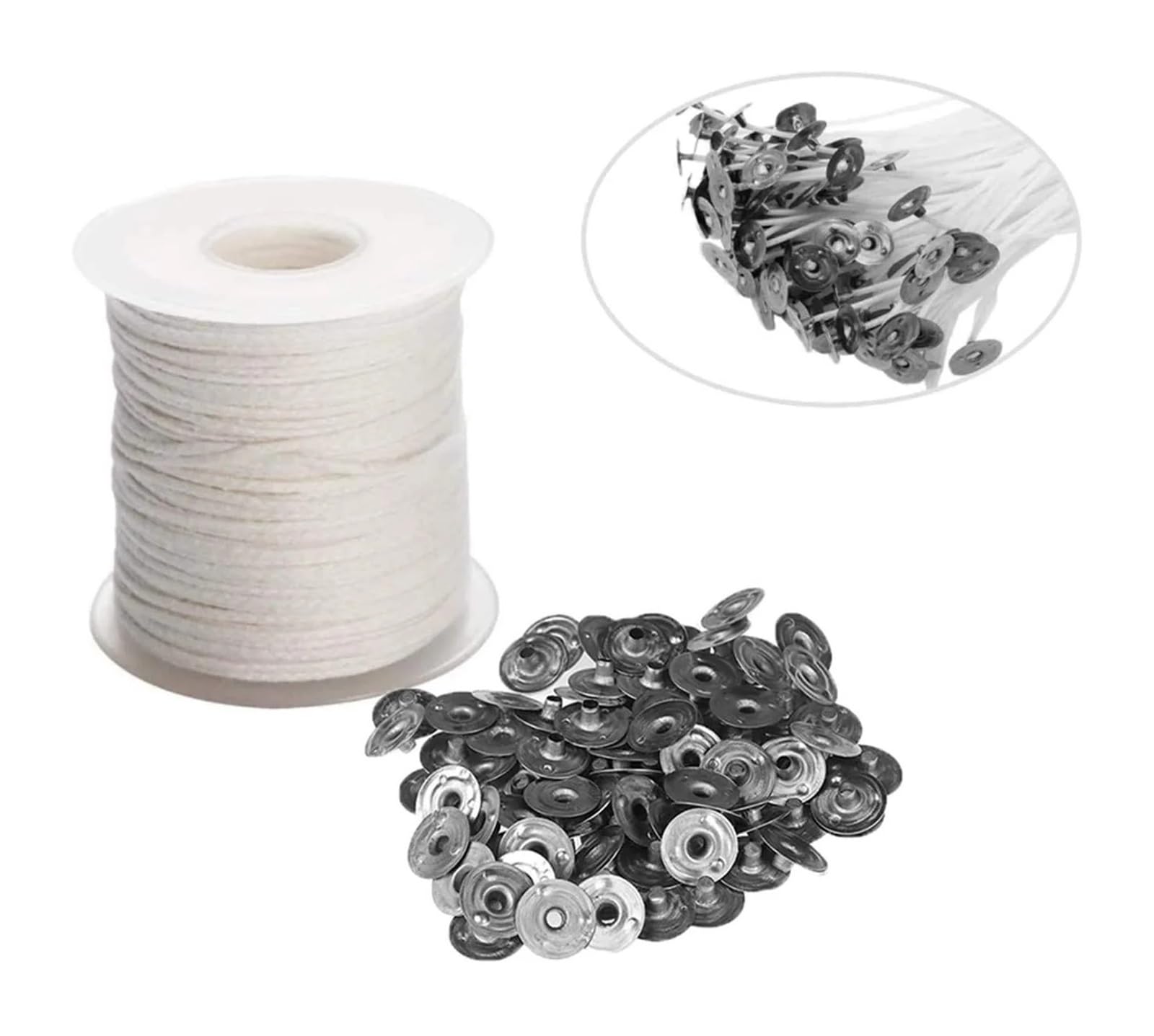 Kerzendocht DIY-Wachskern, 61 M Lang, Baumwolle, Gewebt, for Kerzen, Lampendochte, Zubehör, Herstellungsset(500pcs 20cm Wicks)