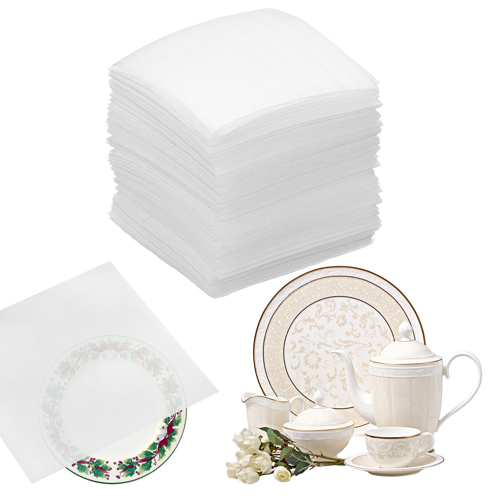 sourcing map 50 Pcs Cushion Foam Pouches, 2" x 2" Cushioning Packing Supplies Cushioning Foam Padding Sheets for Moving and Packaging Dishes, China, Books, Photo Frame