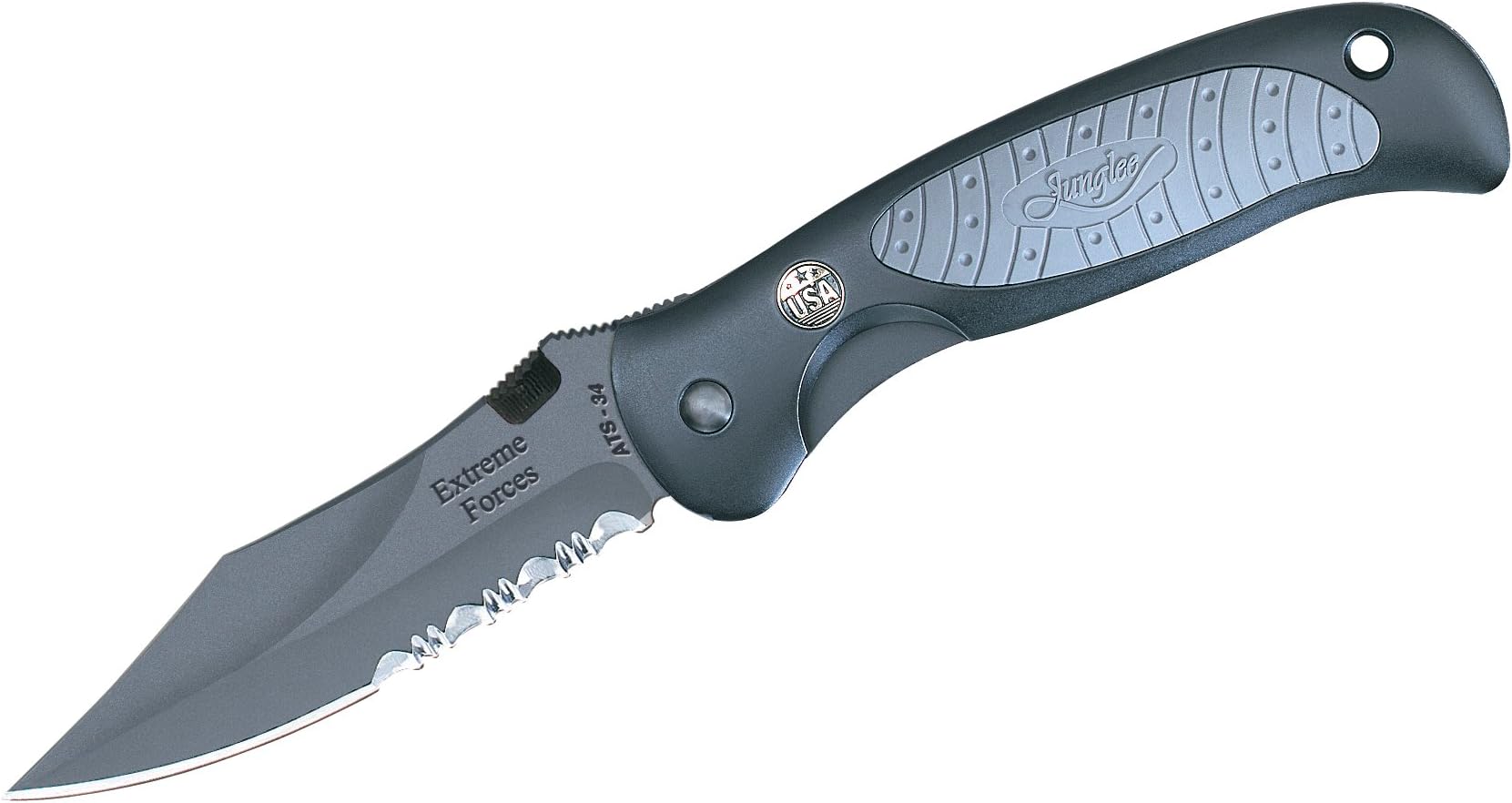 Junglee K02100 Extreme Forces Knife, Semi-Serrated Edge