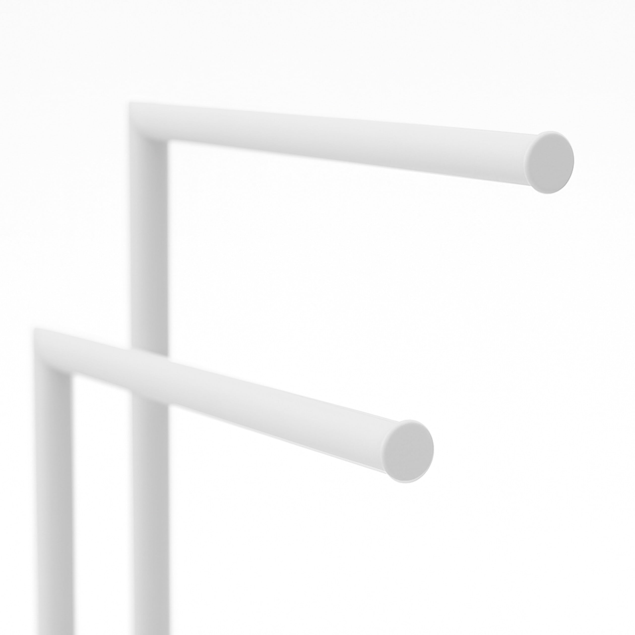 Toallero Relaxdays, HxBxT: 78,5 x 38,5 x 17 cm, Metal, 2 Barras Ajustables, toallero de pie, Blanco