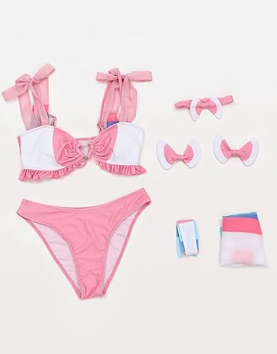 Miniatura 6 de haikyuu Conjunto de bikini derivado de anime para mujer con falda envolvente, traje de baño Kawaii con cordones, traje de baño de dos piezas