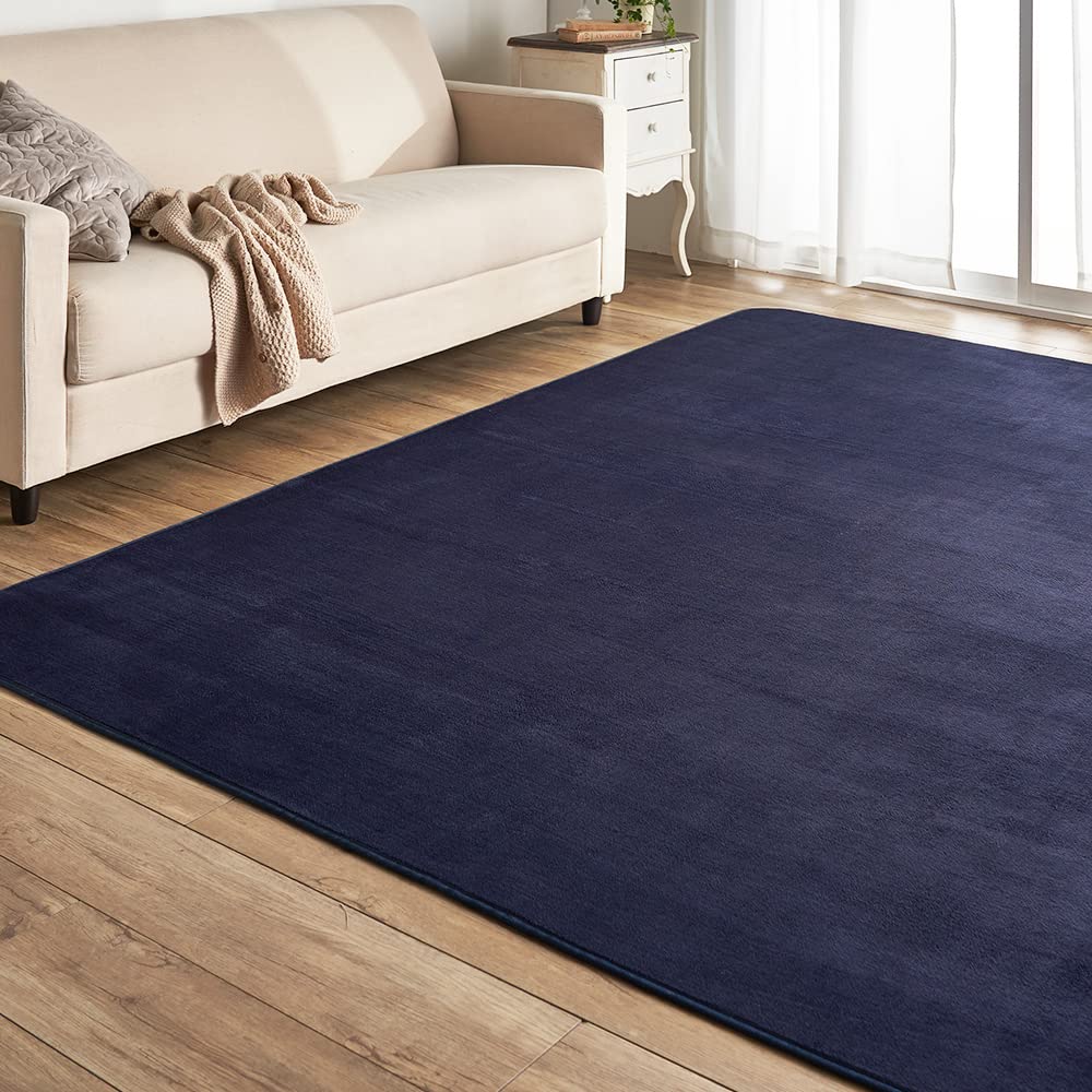 Amazon｜アイリスプラザ フランネルラグ ネイビー 200×300㎝ 滑り止め