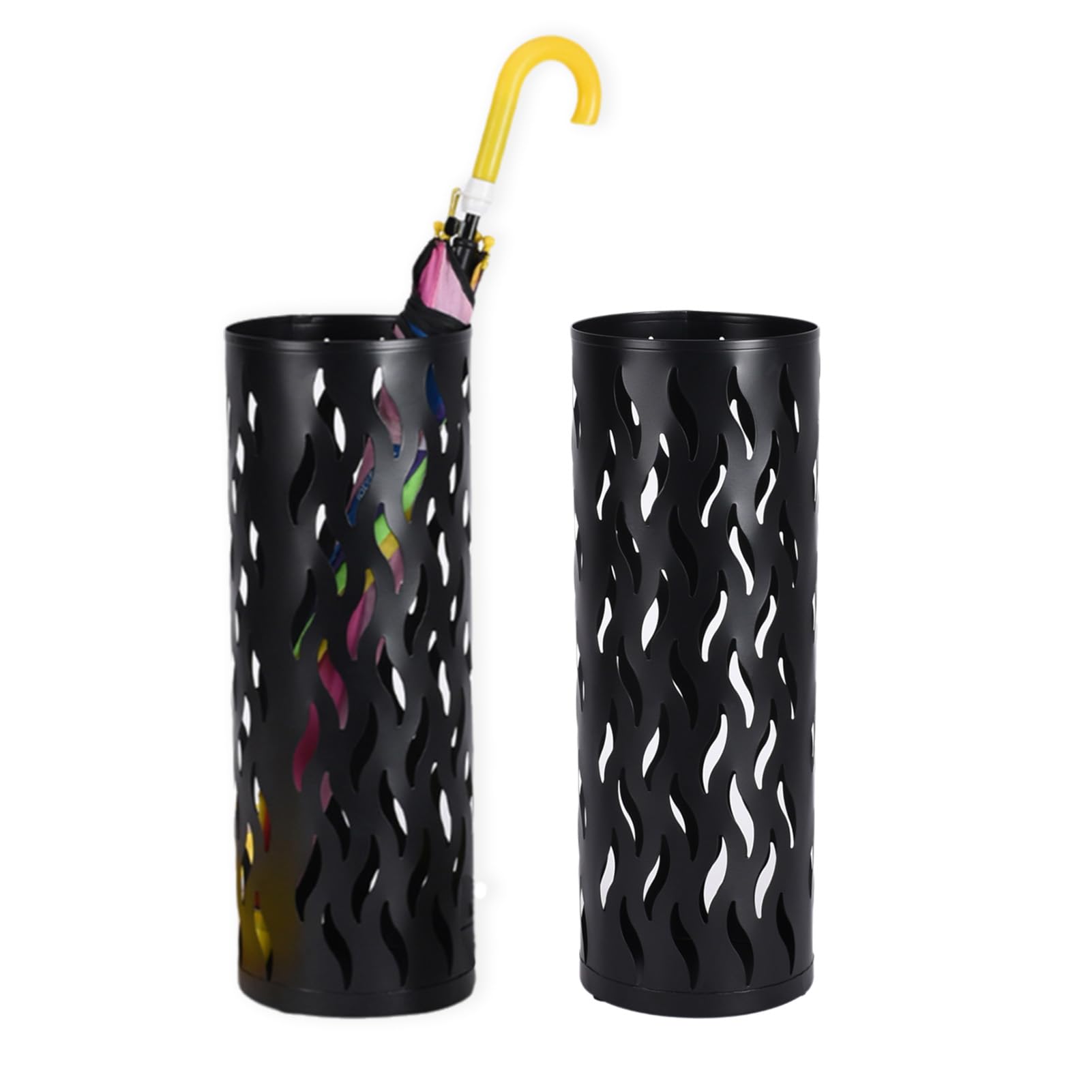 Porte-parapluie rond en métal de qualité supérieure avec motifs géométriques élégants