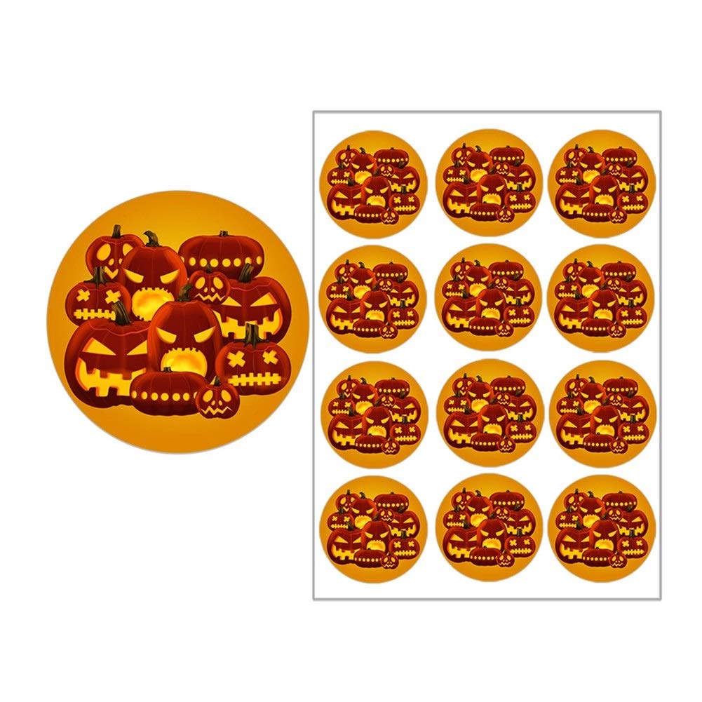 1000 Stück Halloween Aufkleber - 2 Rollen Mit Kürbis & Geister Motiven Für Party Dekoration