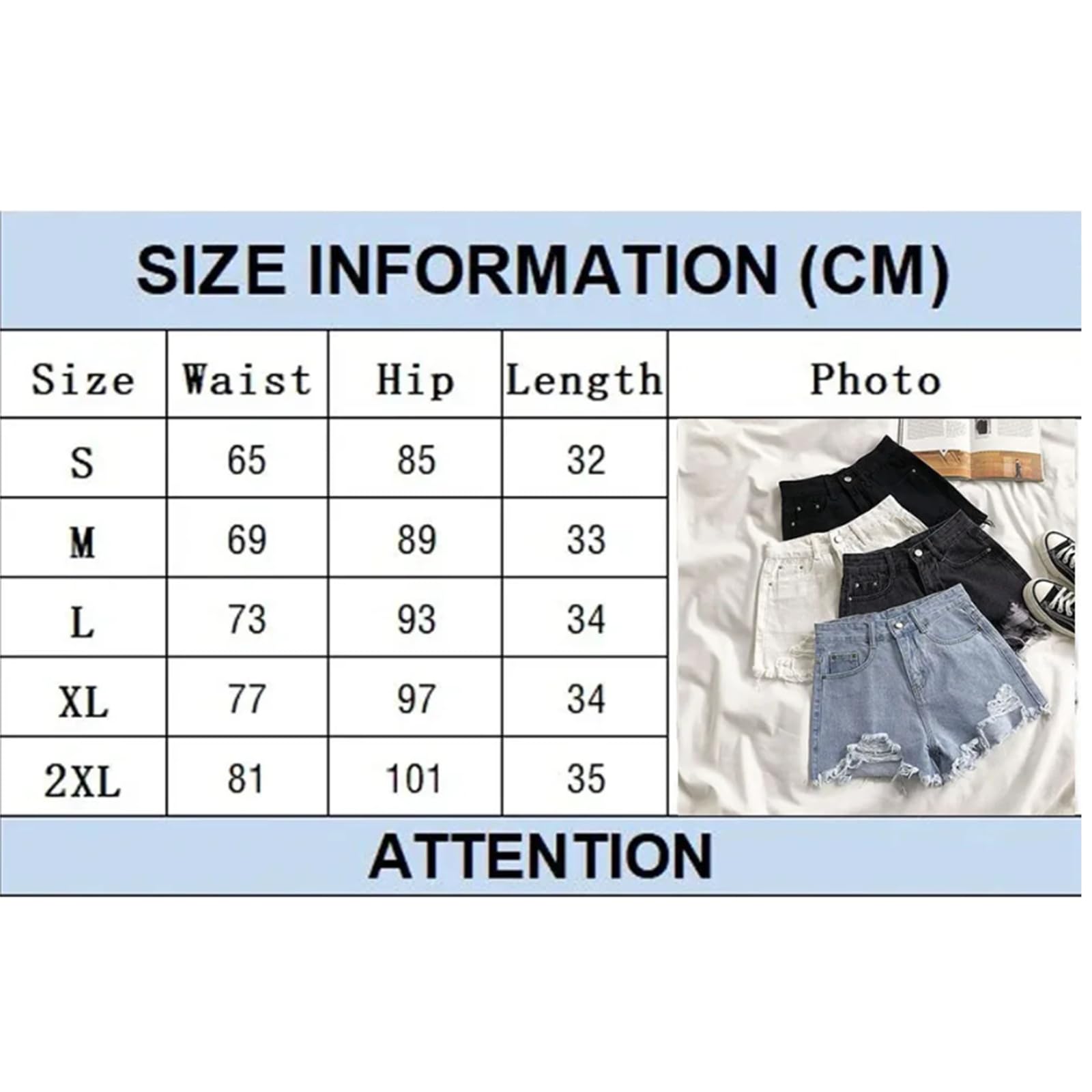 Short Jeans Femme Femmes Blanc Haute Taille Denim Shorts Distressed Frayed Pocket Été Casual Mini Shorts-Black-XXL