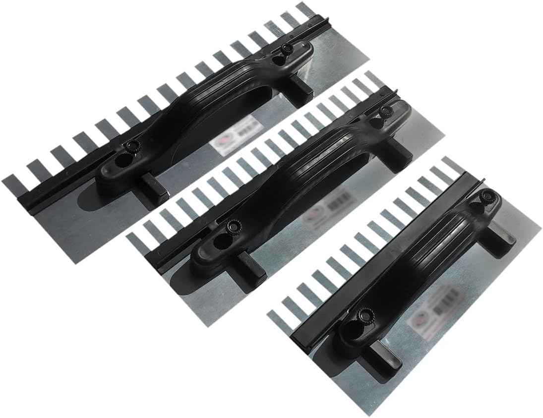 Set of three stainless steel trowels