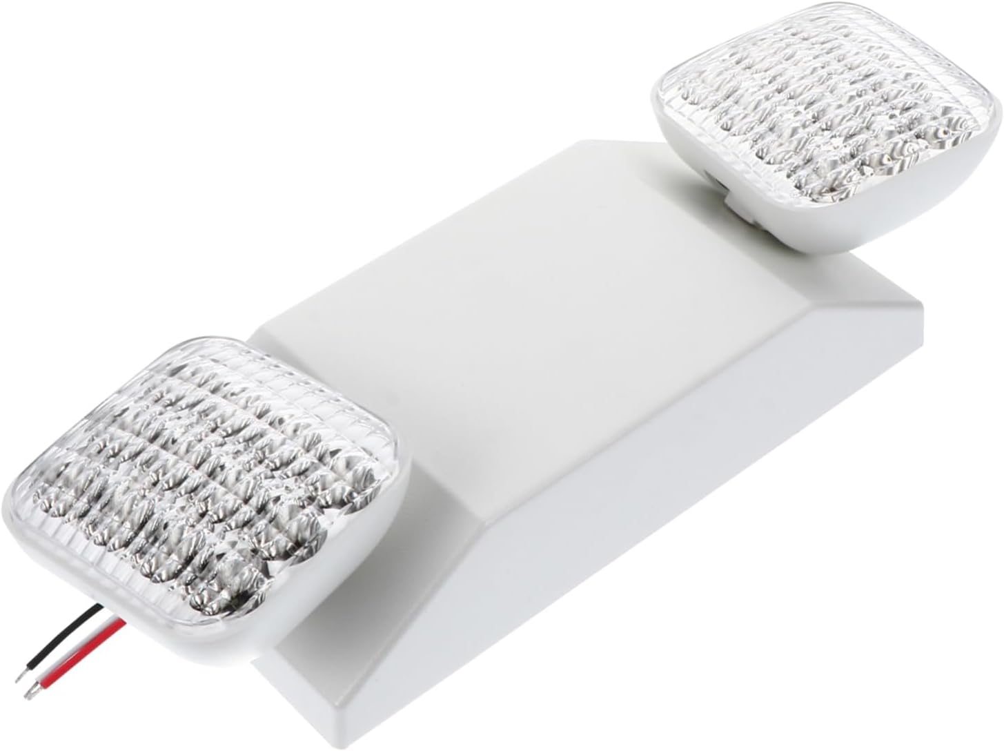 Mikikit SMD Double-Head Emergency Light Durable Emergency Lamp for Office and School Evacuations Convenient Strobe Function Long-Lasting Design