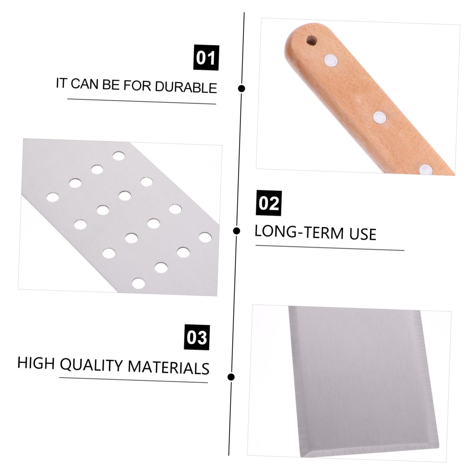 Espátulas Para Freír De Acero Inoxidable Incluido Volteador De Pizza y Rasqueta Para Cocina