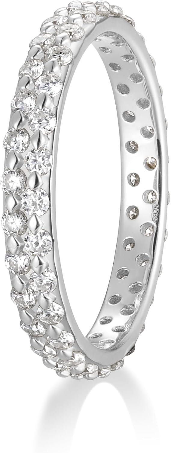 Men's Wedding Band with Diamonds, Bezel/Emerald Cut D Color Moissanite Engagement Ring Silver Gold Multirow Cocktail Rings Birthday Valentines Jewelry for Lover Husband Wife - Image 2