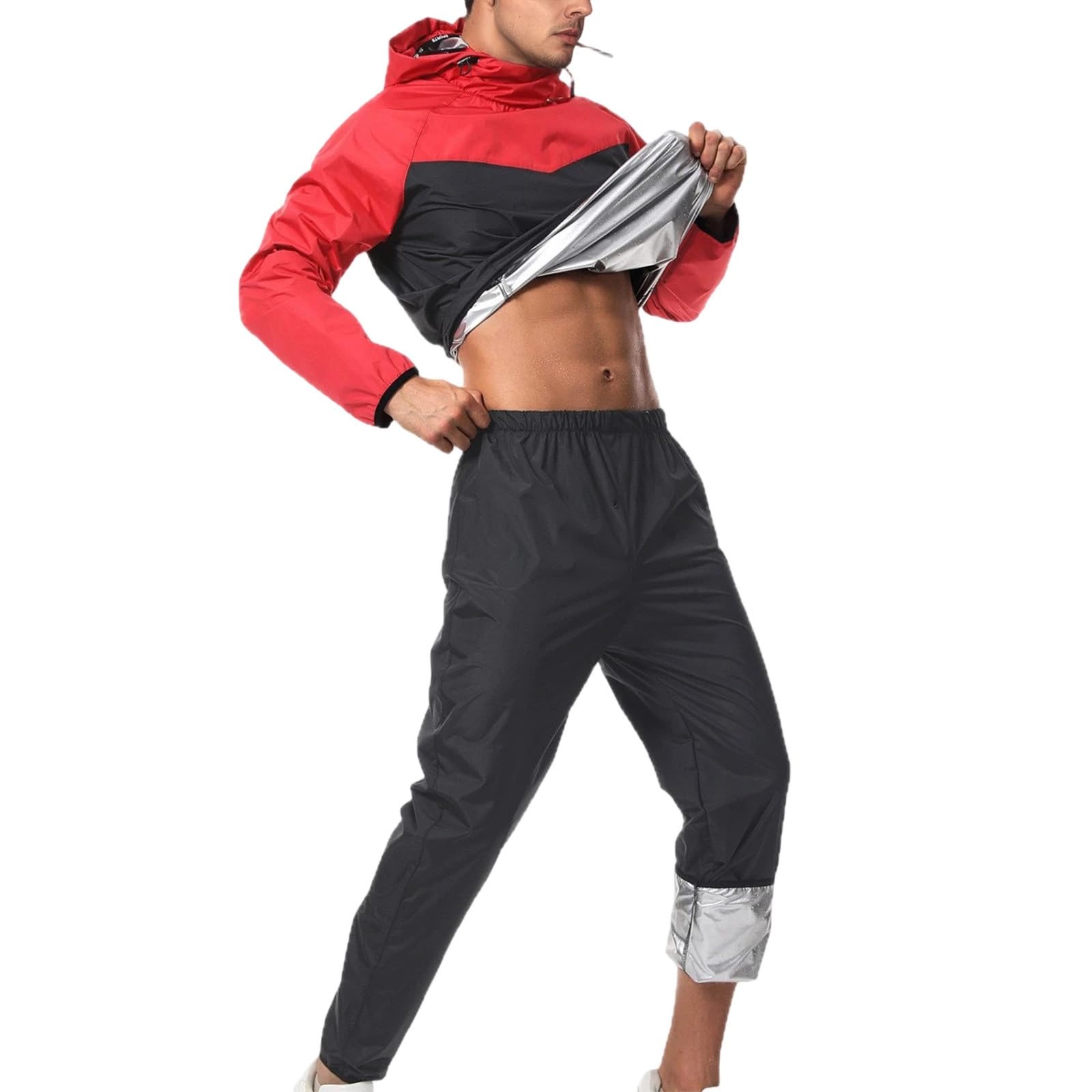 Traje de sudoración para adelgazar, camiseta de entrenamiento para quemar grasa, juego de sauna, chaqueta de sudoración para hombre, chaqueta deportiva, adelgazante, fitness