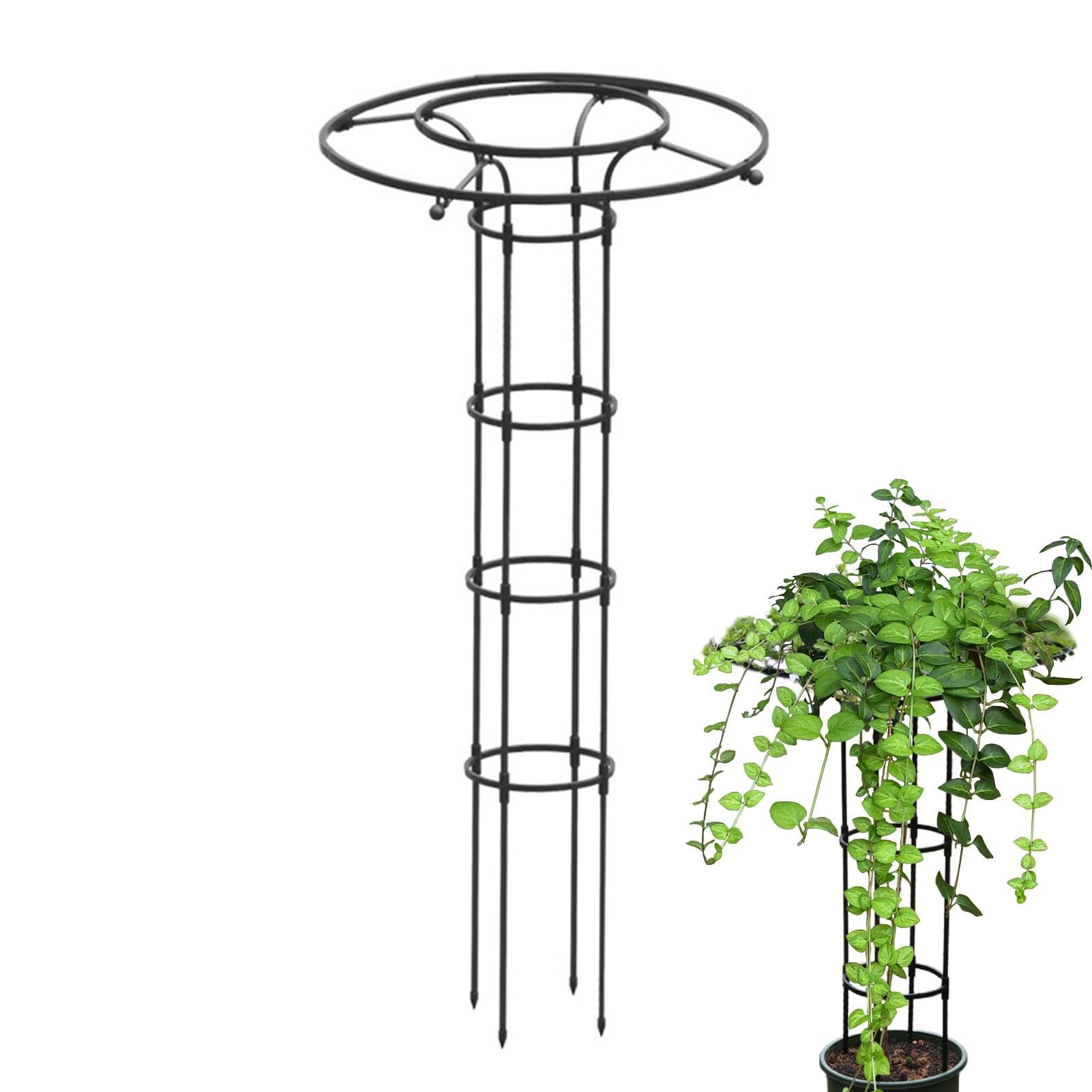 Regenschirm-Spalierturm – PP-umwickeltes Stahl-Pflanzen-Rankgitter, rostfreie Pflanzen-Rankgitter, tragbare Blumentöpfe, unterstützt Rankgitter, Topfpflanzenstütze für Zimmerpflanzen, Rosen,