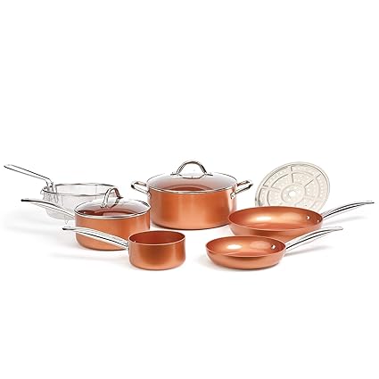 Buy Copper Chef Cookware 9 Pc Round Pan Set Aluminum Steel With Ceramic Non Stick Coating Includes Lids Frying And Roasting Pans Accessories Online At Low Prices In India In Buy Copper Chef Cookware 9 Pc Round Pan Set Aluminum Steel With Ceramic Non Stick Coating Includes Lids Frying And Roasting Pans Accessories Online At Low Prices In India In