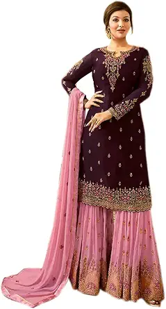 Eid Designer Shalwar Kameez Sharara Palazzo Suit with Dupatta for Women