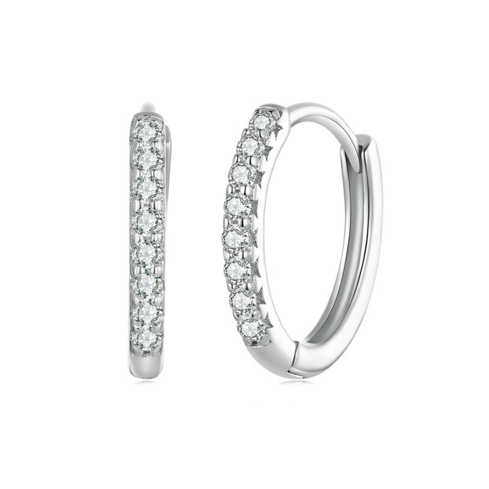 BEDT Pendientes Clásicos De Aro De Moissanita, Hebillas De Oreja De Diamante De Laboratorio Certificadas para Mujer, Regalo De Joyería Fina De Plata De Ley 925
