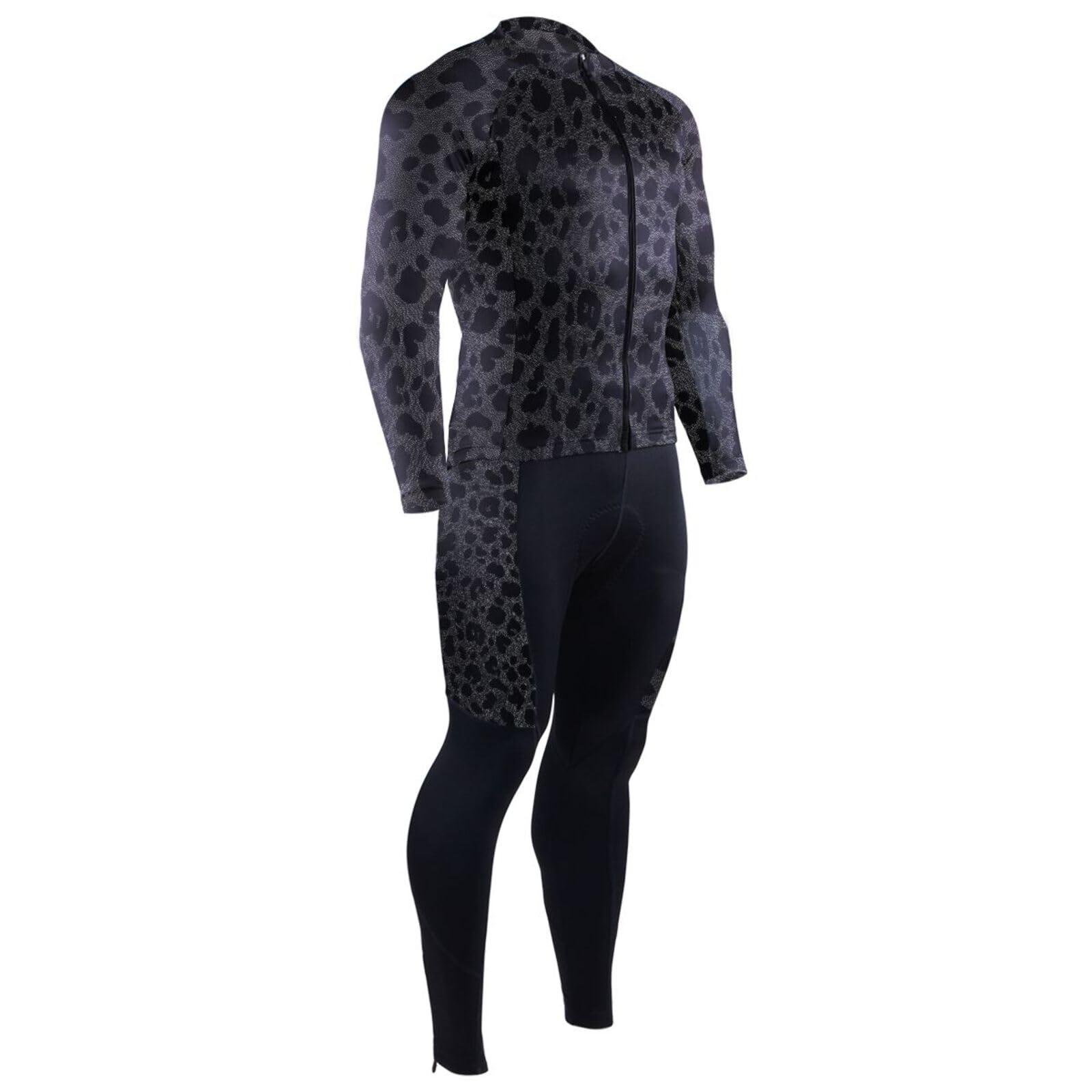 Langarm-Radtrikot mit Taschen, atmungsaktiv, für Herren, 3D-gepolstert