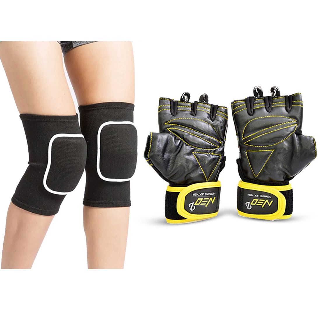 Adbeni Essential Gym Accessories Combo | Performance Gloves & Knee Cap for Enhanced Workouts-image-45