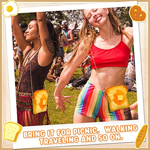 Mixweer Toast Purse Butter Toast Shoulder Bag Crossbody Handbag Novelty Purse with Strap Messenger Food Pouch for Women4