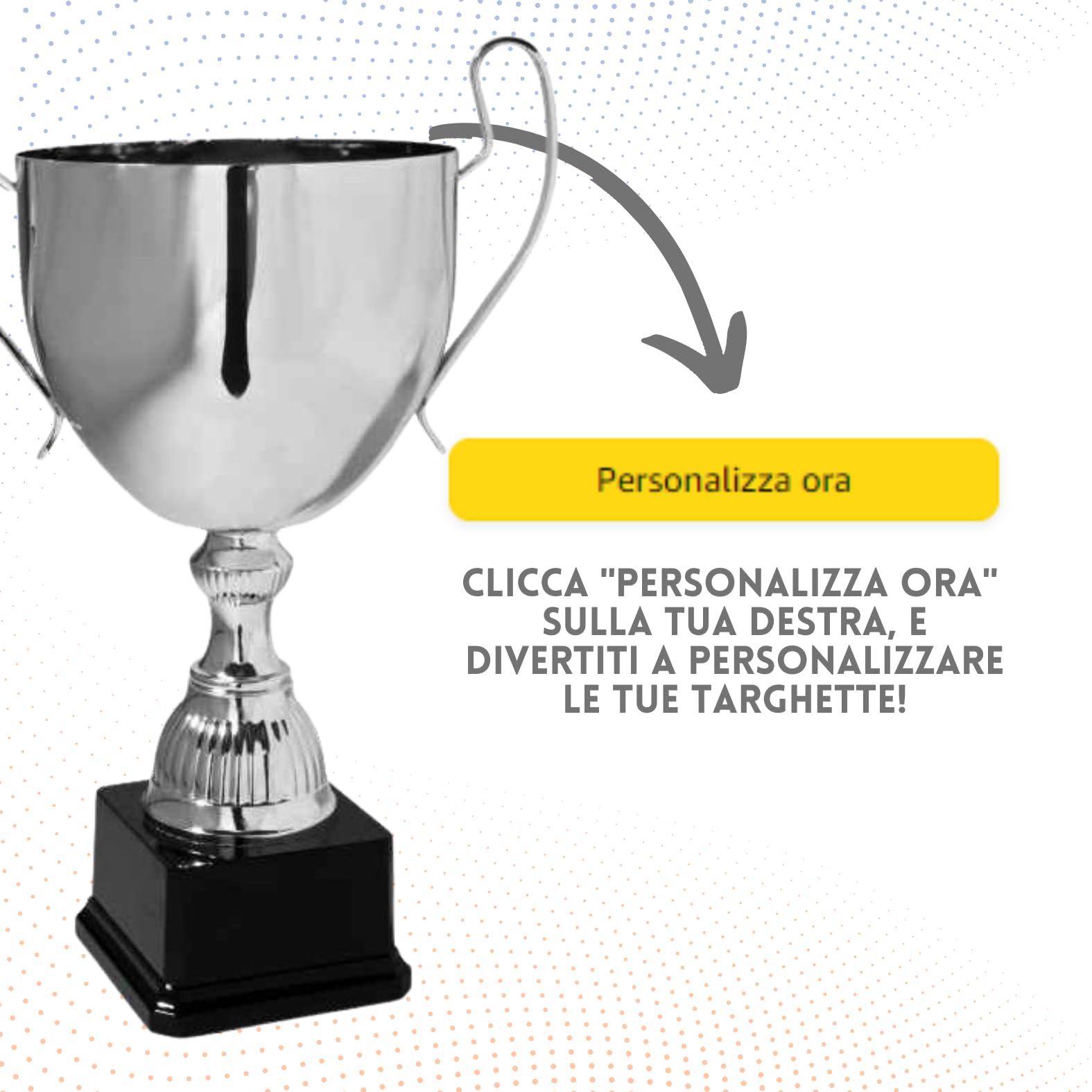 Coppa Trofeo Personalizzabile Grande in Metallo Varie Misure Calcio, Fantacalcio, Tennis, Padel, Basket Premiazioni Sportive ed Eventi con Targhetta Personalizzata cod 6.311