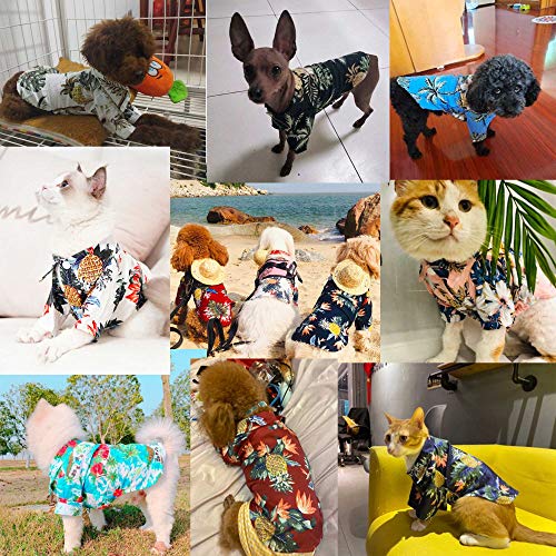Lhyz Park Hawaiian Beach Print Pet Dog Cat T-Shirts Cute For Small To Medium Dog Cats Cool Summer Vest Camp Shirt Clothes (Xs, Black) #TOP5