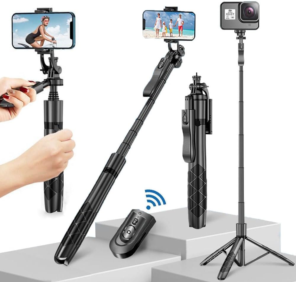 Selfie Stick for iPhone 60" Selfie Stick Tripod with Remote