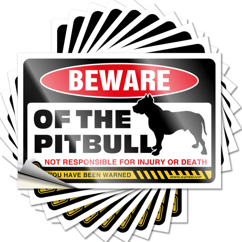 Cool Room Decorations, Bumper Essentials Bottle Beware of Pitbulls | Tall Waterproof Vinyl Stickers(6X9CM)